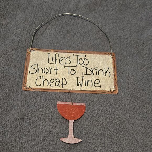 Rustic Wine Quote Wall Sign - Picture 1 of 2